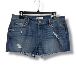 NWT LOFT Blue Jean Shorts Distressed Raw Hem